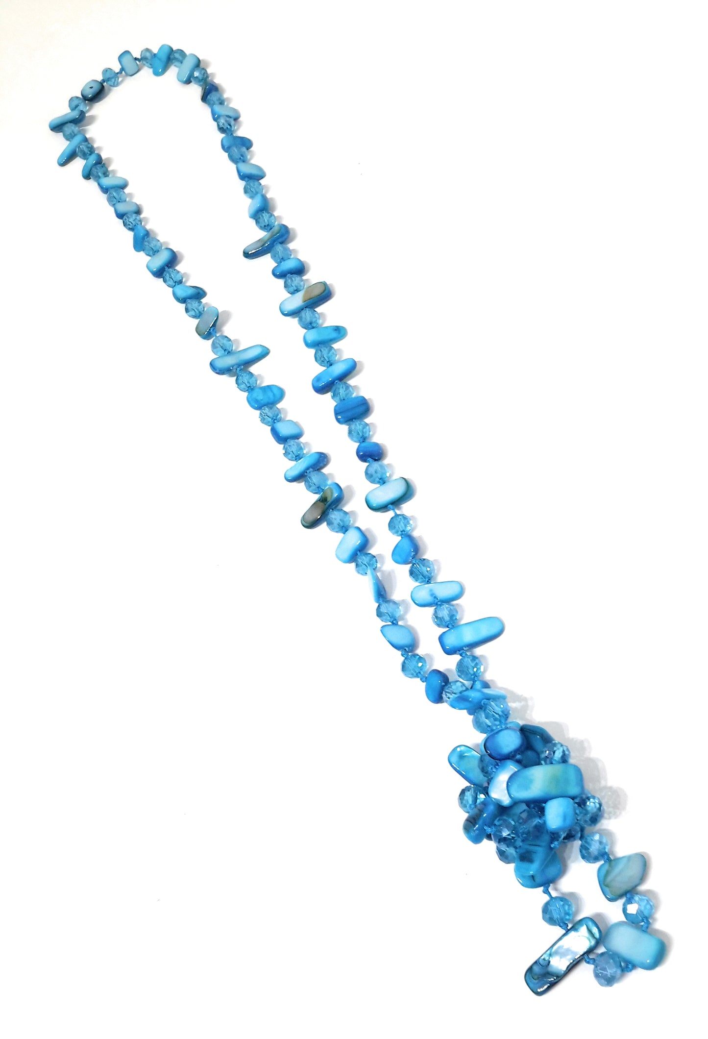 Collar Largo de Nácar · Azul Claro