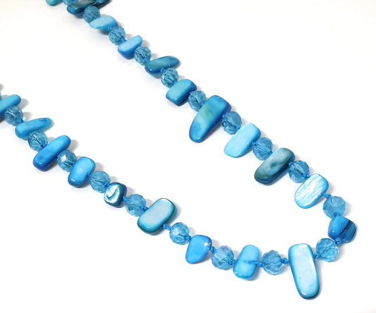 Collar Largo de Nácar · Azul Claro