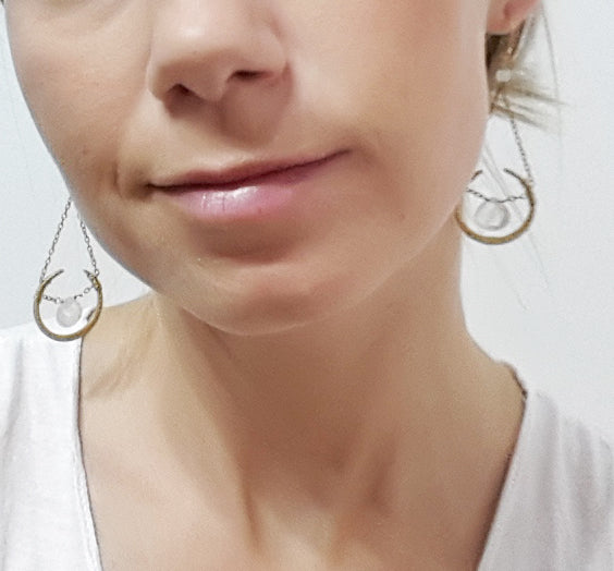 Pendientes Joya 24K · BALANZA (Hecho a mano)