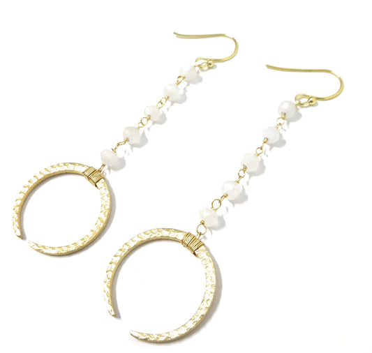 Pendientes Joya 24K · LUNA (Hecho a mano)