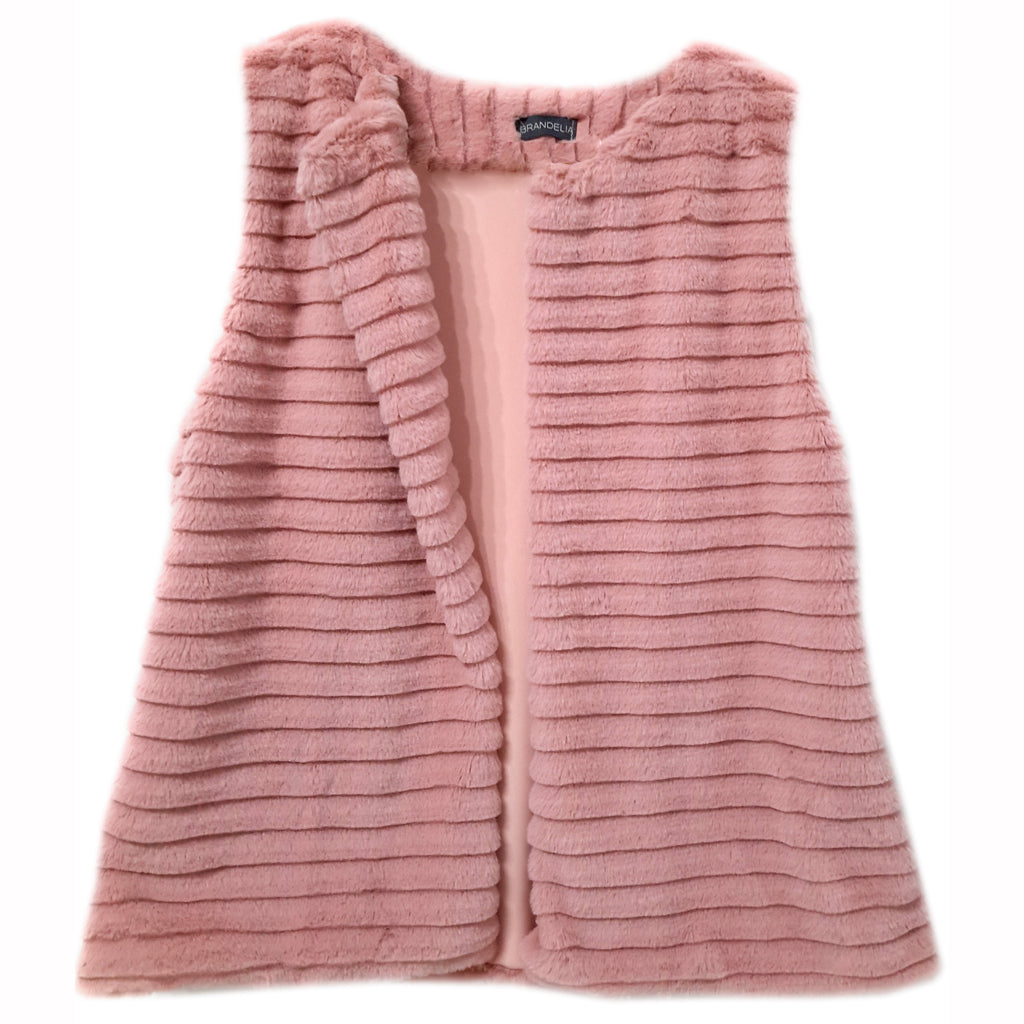 Chaleco de Pelo Sintético de Mujer – Elegante, Suave y de Tendencia · Pelo Sintético Rosa (talla única)