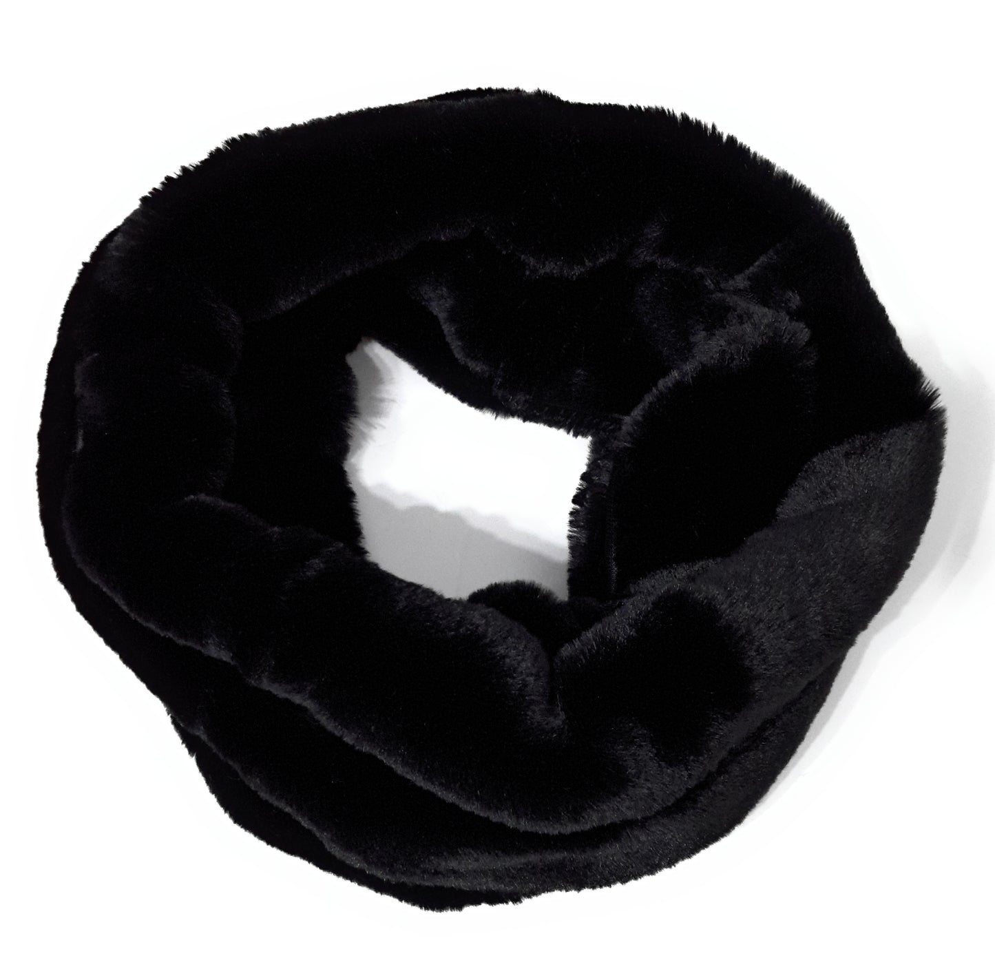 Bufanda de Pelo Sintético de Mujer – Suave, Elegante y Muy Calentita · Negro (Hecho en Sevilla, España)