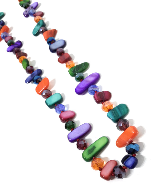 Collar Largo de Nácar · Colores Multicolor