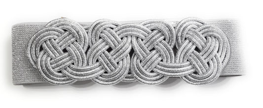 Elastischer Gürtel mit Knoten · Silber