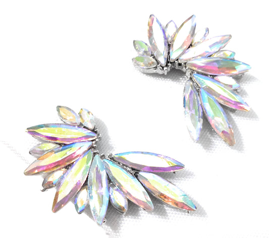 Pendientes Cristales Brillantes · Arco Iris, Plata