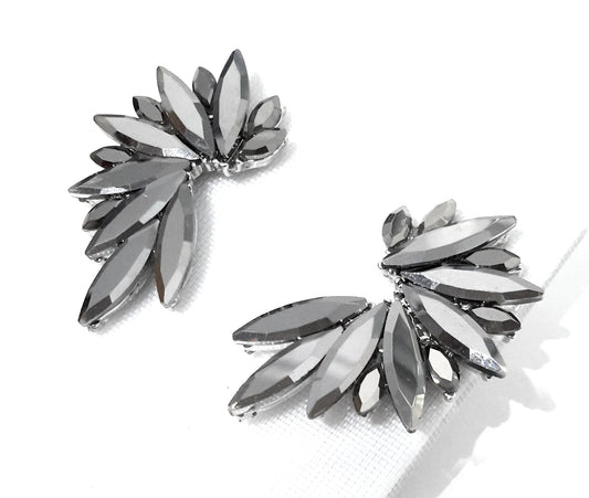 Pendientes Cristales Brillantes · Platino