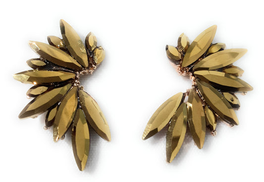 Pendientes Cristales Brillantes · Dorado