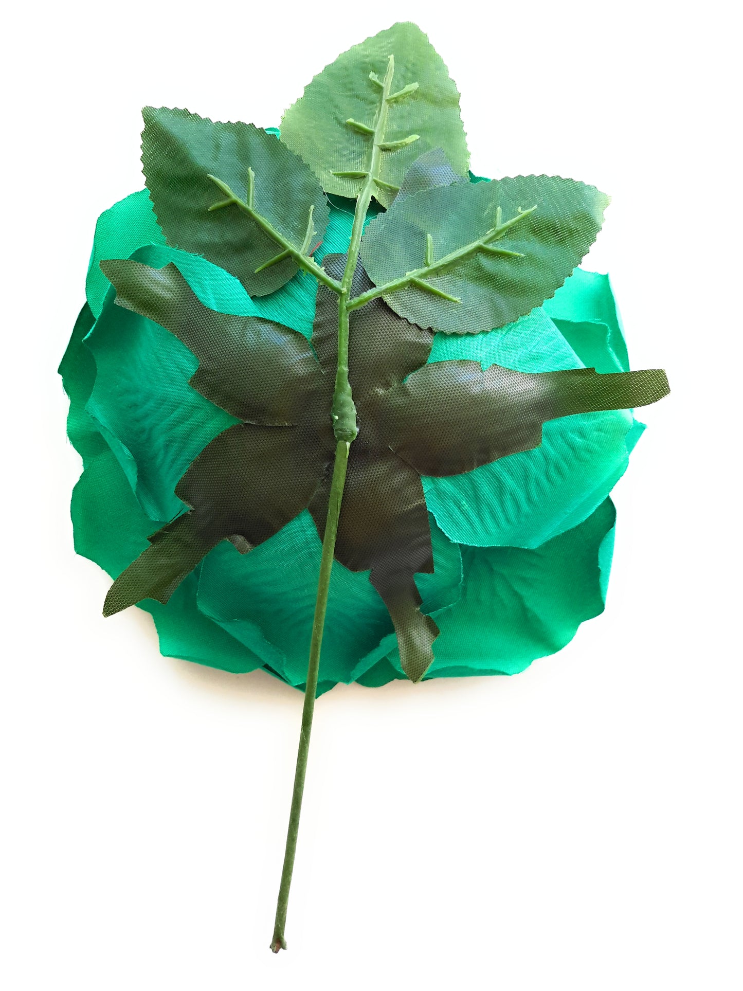 Flor Flamenca Pelo Grande Ø19cm · Verde Esmeralda