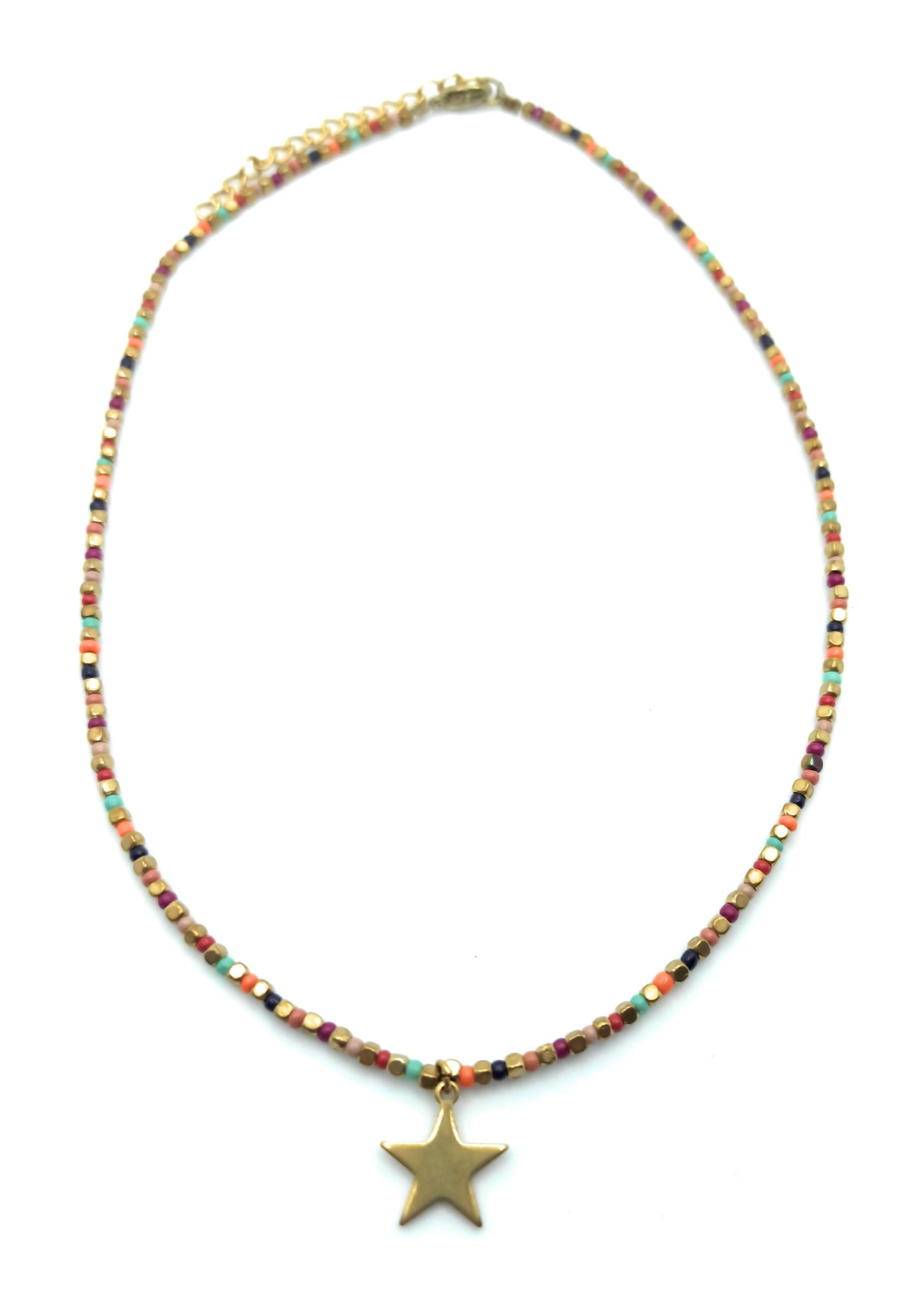 Collar con Cuentas · Multicolor Estrellas