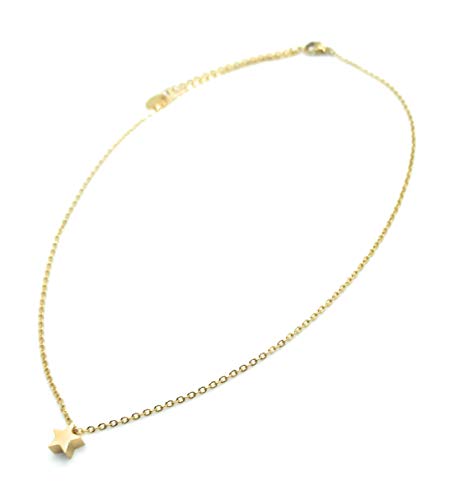 Collar Corto Cadenita Dorada · Estrella 3D