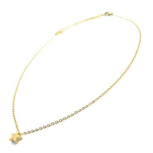 Collar Corto Cadenita Dorada · Estrella 3D
