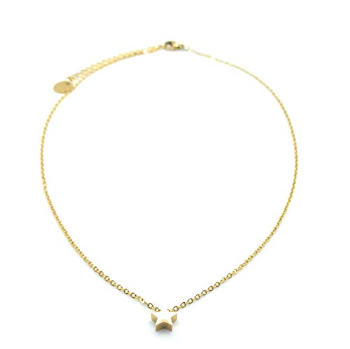 Collar Corto Cadenita Dorada · Estrella 3D
