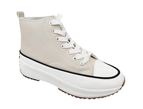 Zapatillas Altas Maxi Plataforma · Polipiel Beis (T.37 · T.38)