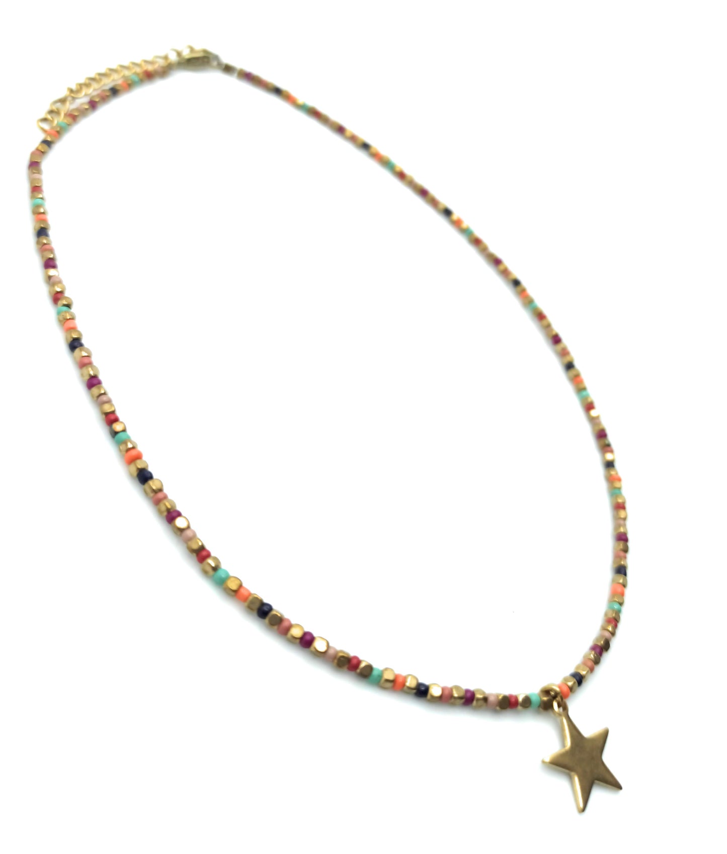 Collar con Cuentas · Multicolor Estrellas