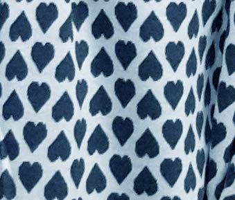 Bufanda Grande Reversible · Corazones Azul