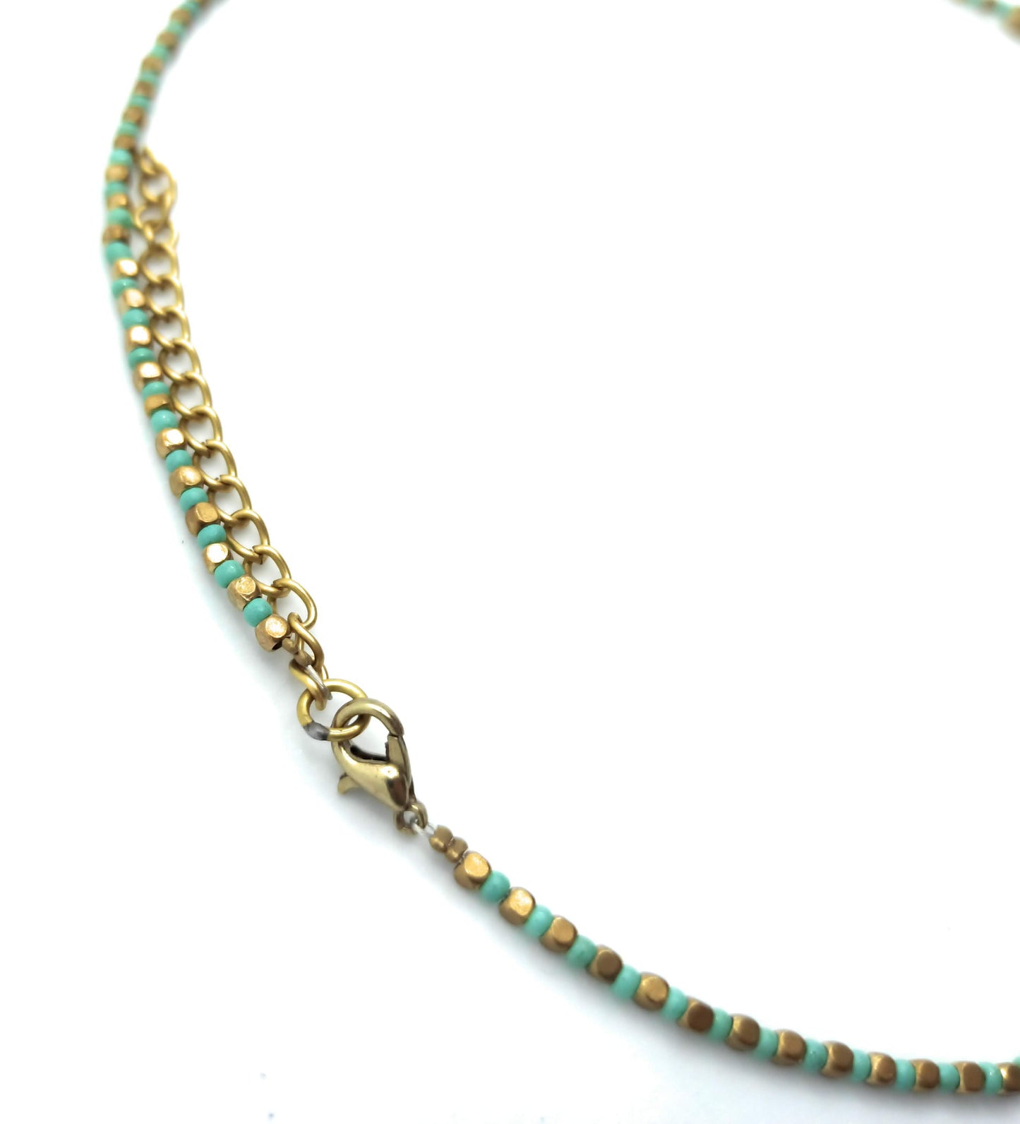 Collar con Cuentas · Verde Agua Cruz