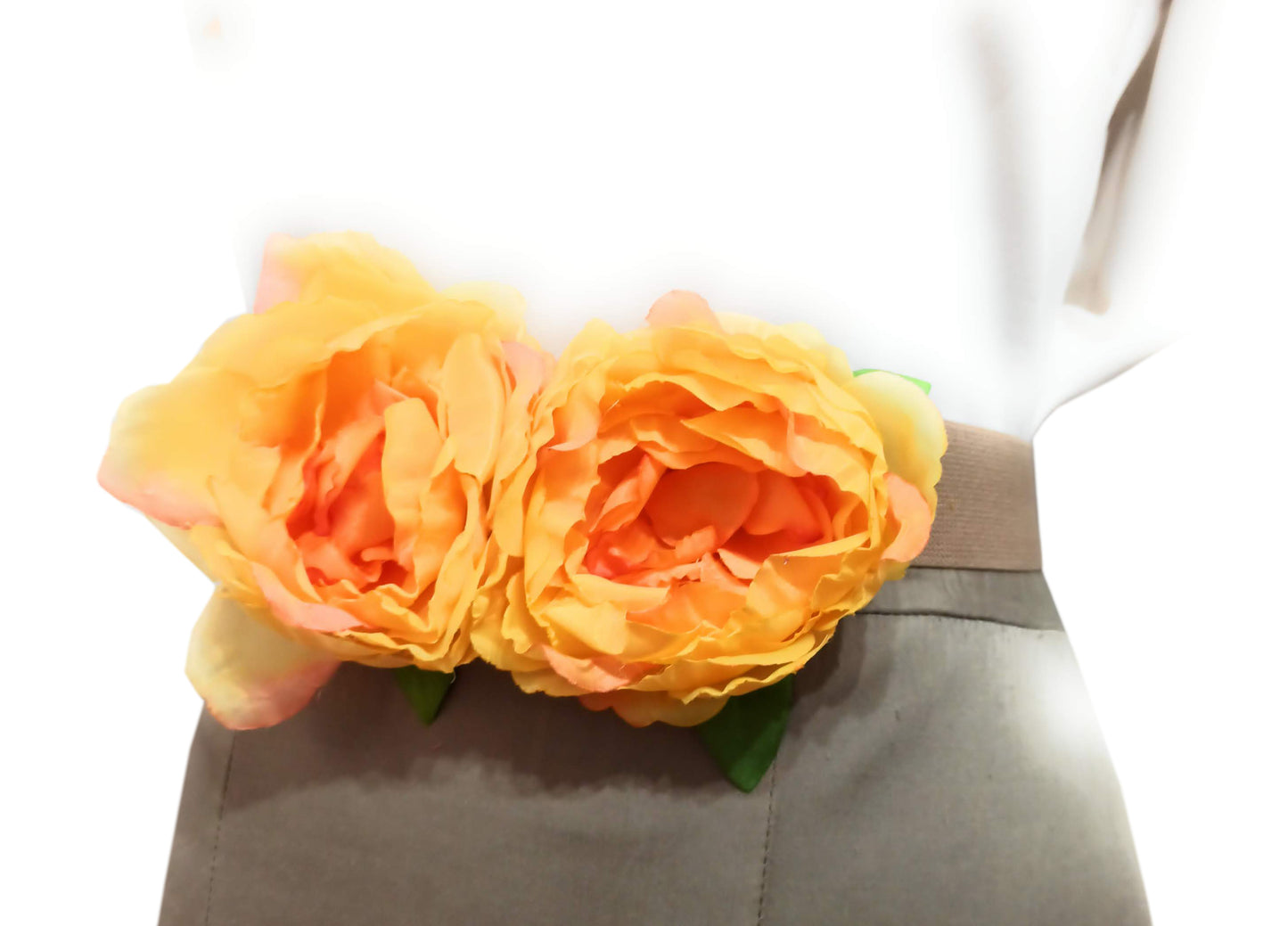 Cinturón Maxi Flores Ø10cm · Amarillo