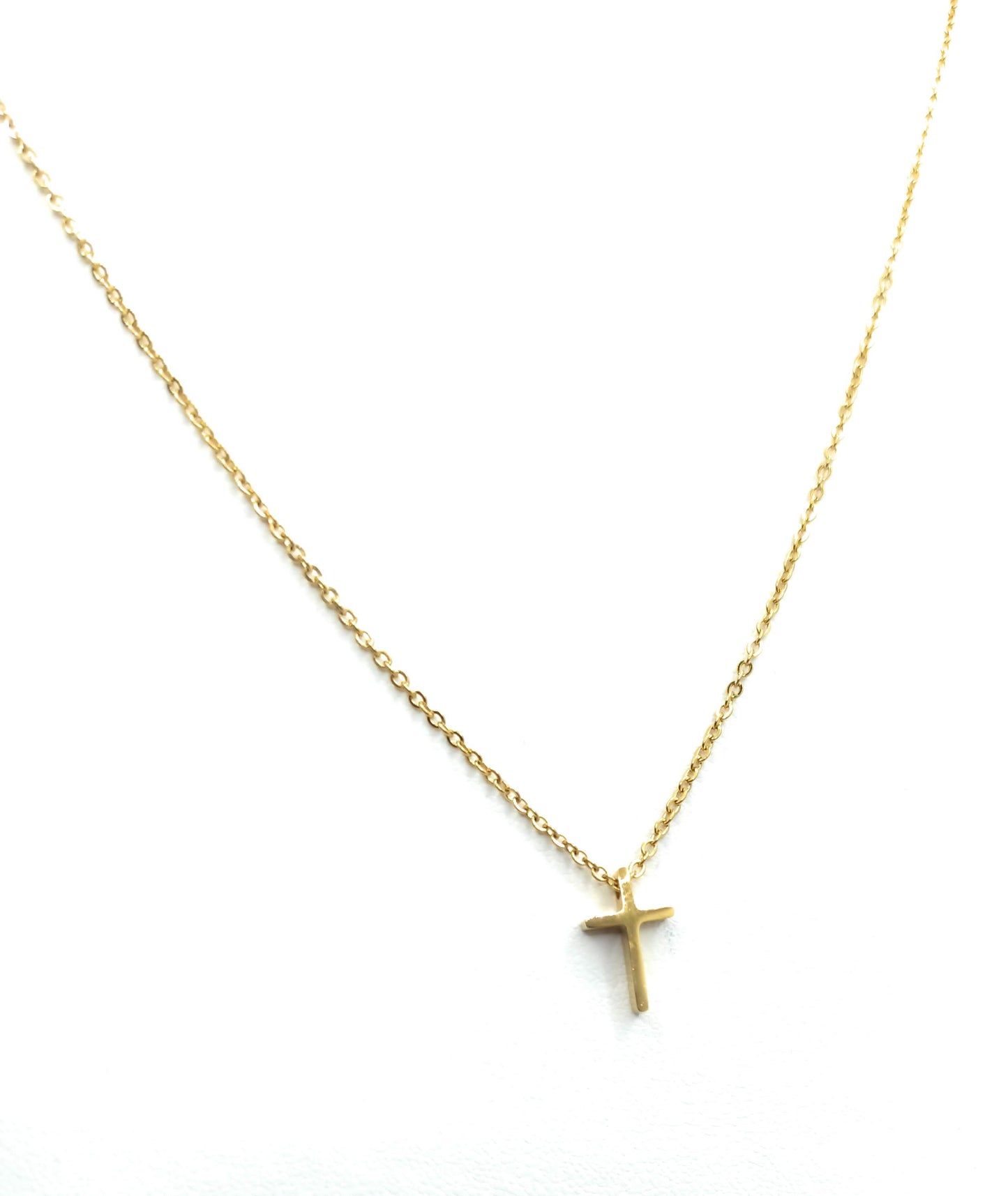 Collar Corto dorado Gargantilla · Cruz Dorado 3D