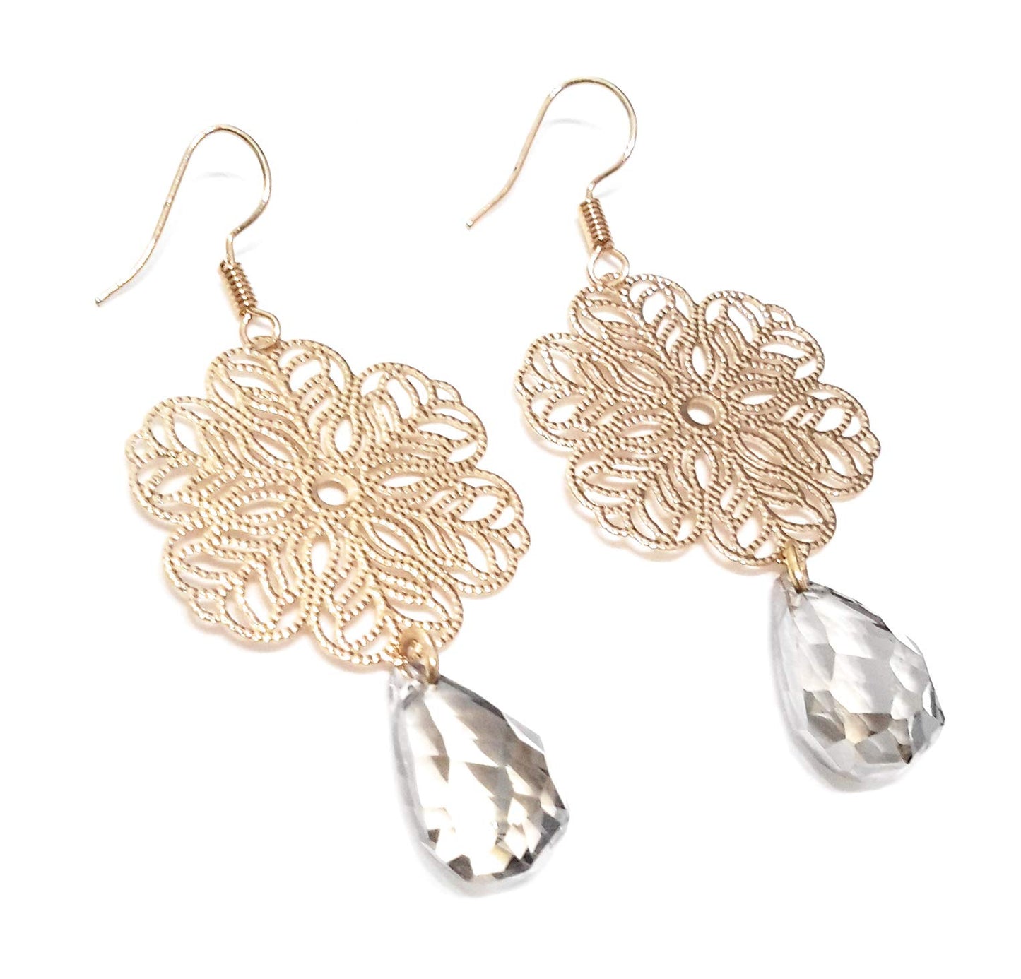 Pendientes Largos Mándala · Oro