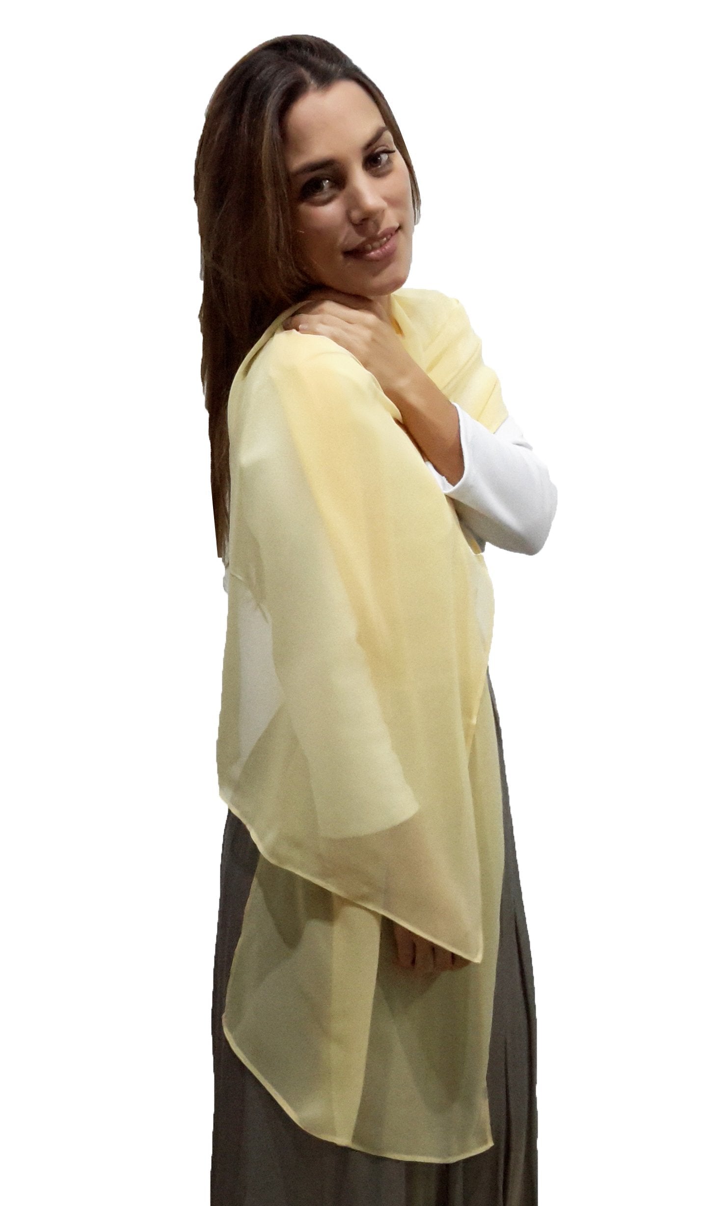 Chal Grande de Chifón – Ligero, Elegante y Hecho en España · Amarillo (50x200cm) última unidad!