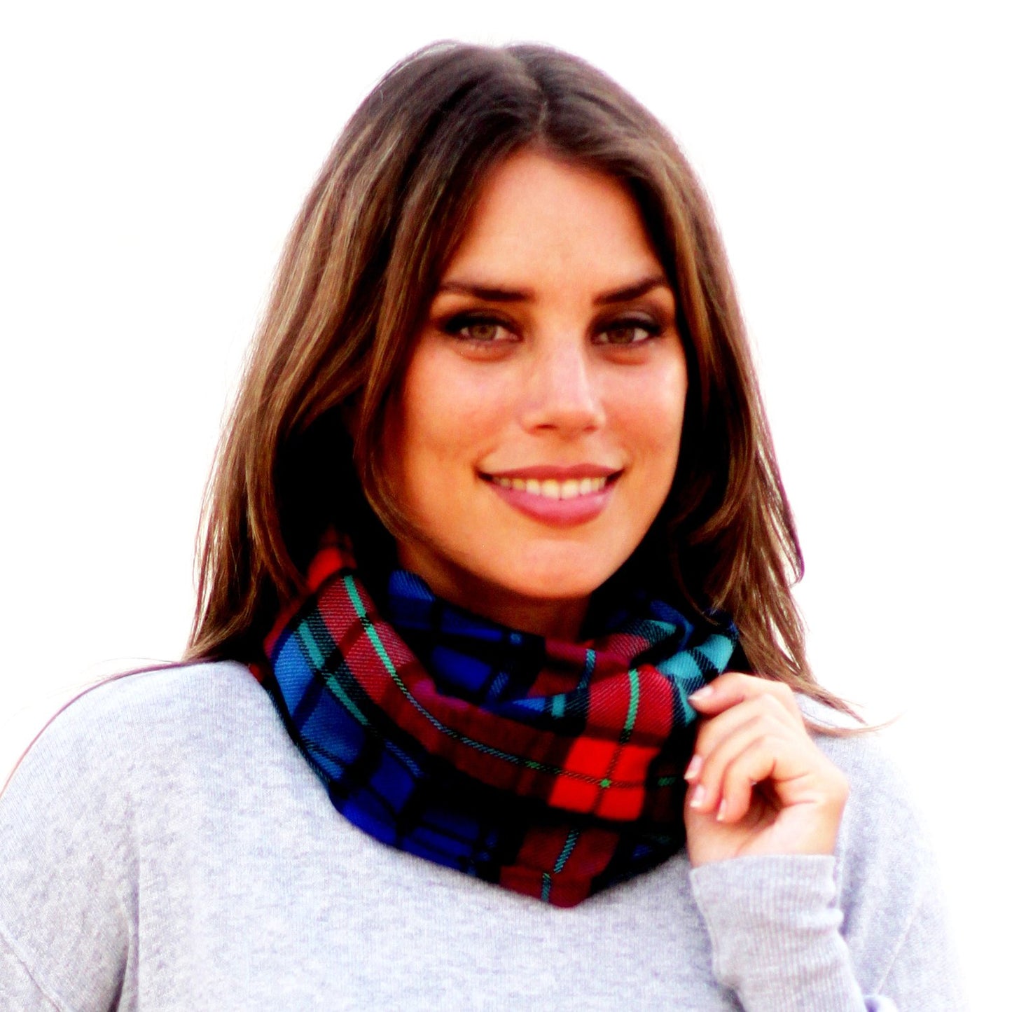 Bufanda Cuello Reversible · Escocia Multi/Azul