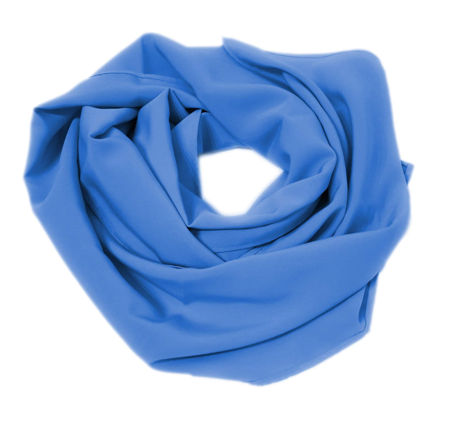 Chal de Fiesta Crepe de Seda – Elegancia Artesanal Hecha en Sevilla · Azul Cobalto (50x150cm)