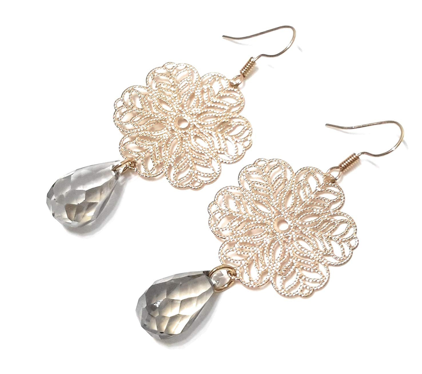 Pendientes Largos Mándala · Oro