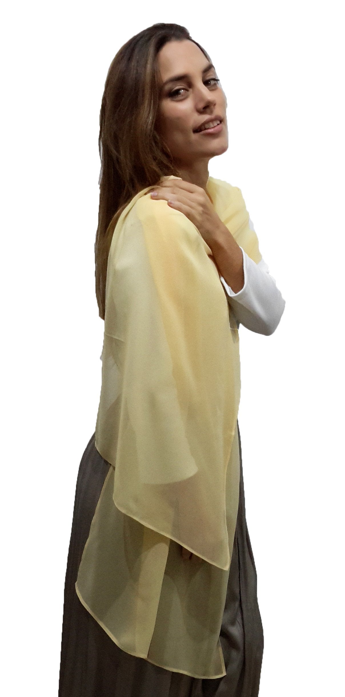 Chal Grande de Chifón – Ligero, Elegante y Hecho en España · Amarillo (50x200cm) última unidad!