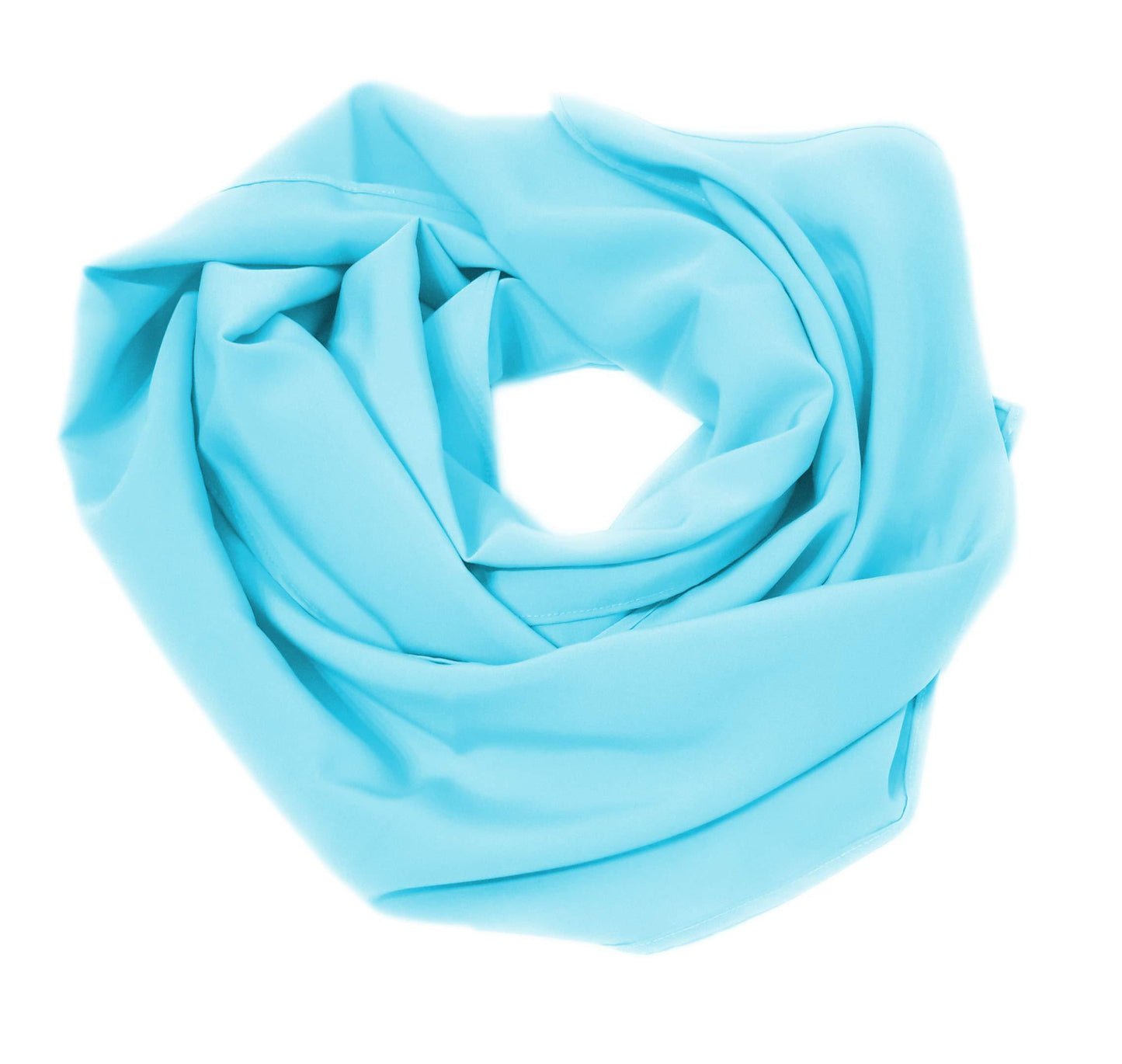 Chal de Fiesta Crepe de Seda – Elegancia Artesanal Hecha en Sevilla · Azul Claro (50x150cm)