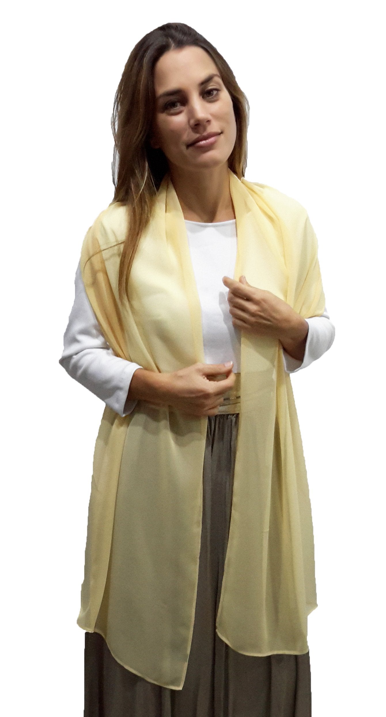 Chal Grande de Chifón – Ligero, Elegante y Hecho en España · Amarillo (50x200cm) última unidad!