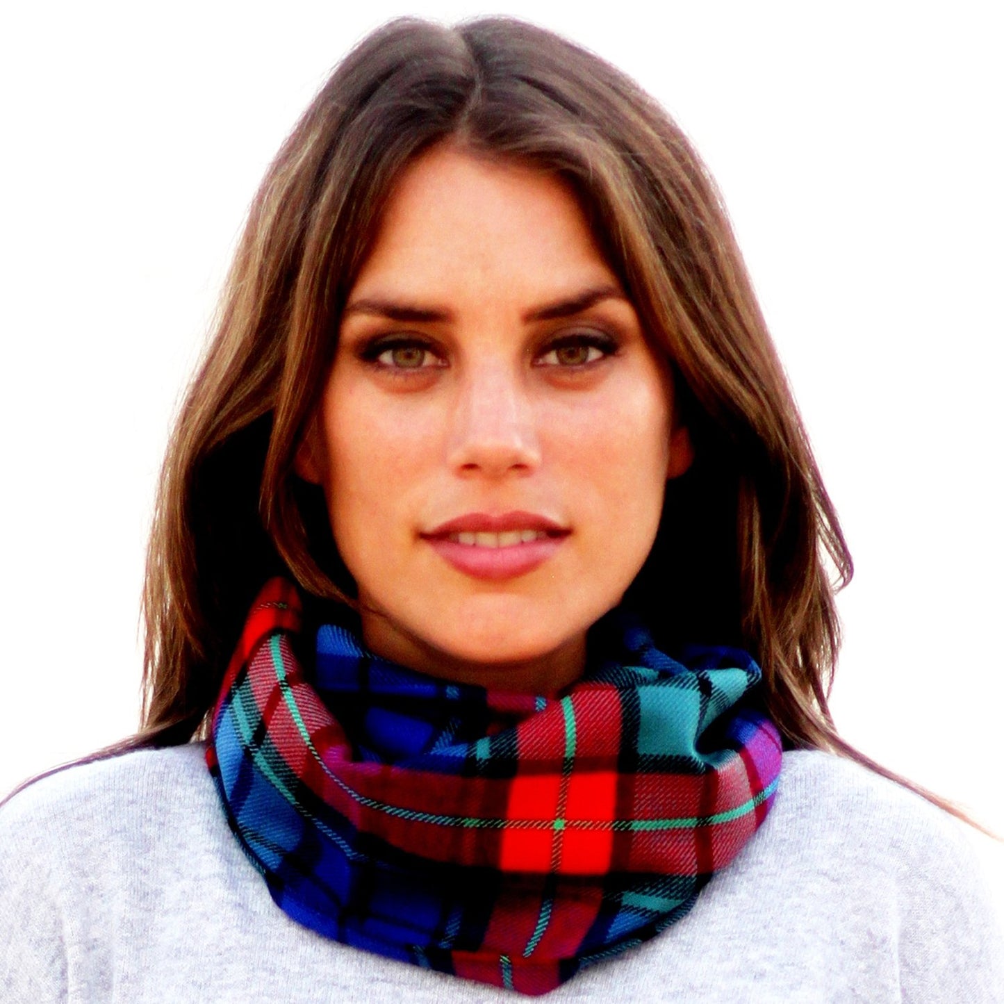 Bufanda Cuello Reversible · Escocia Multi/Azul