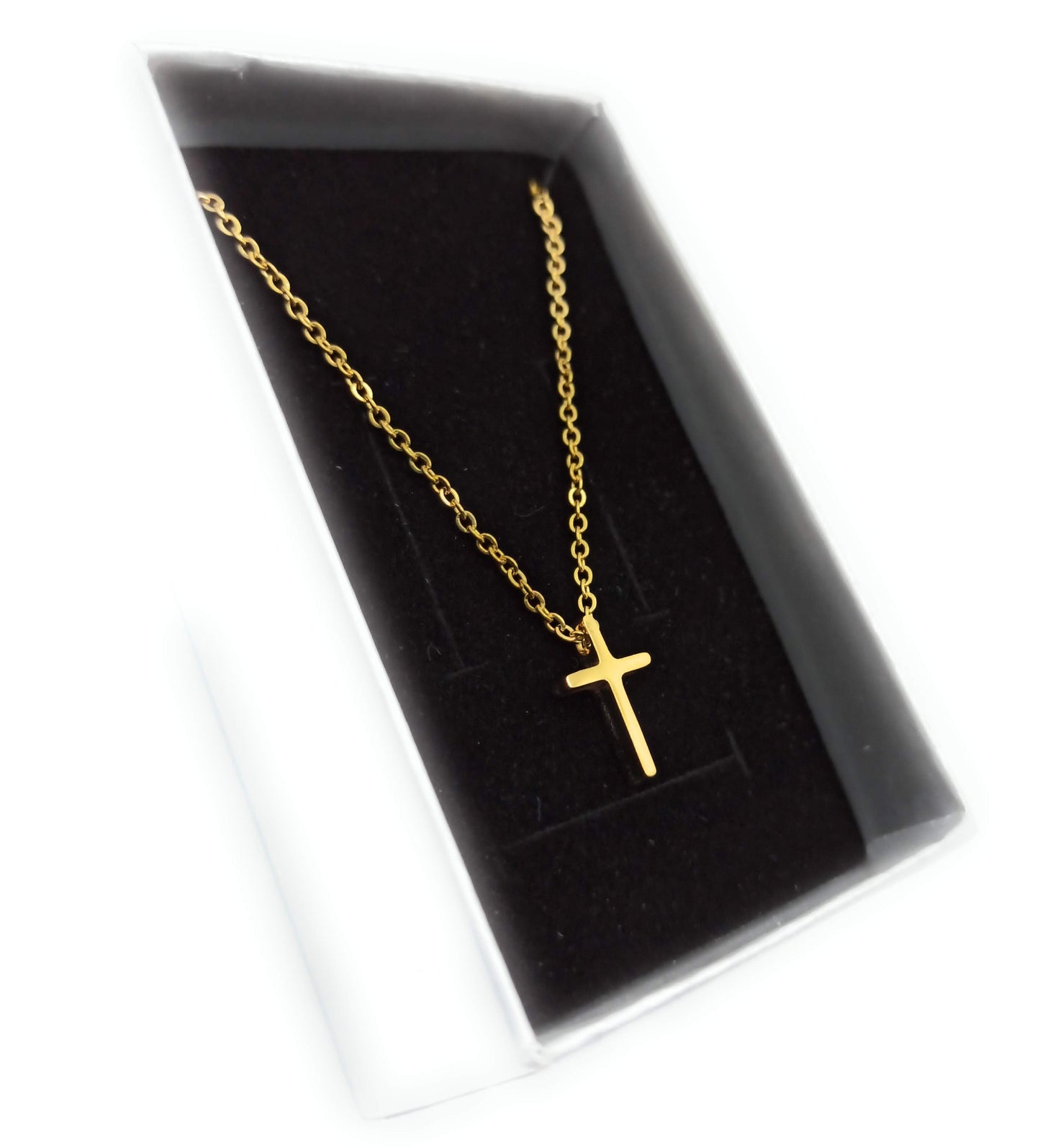 Collar Corto dorado Gargantilla · Cruz Dorado 3D