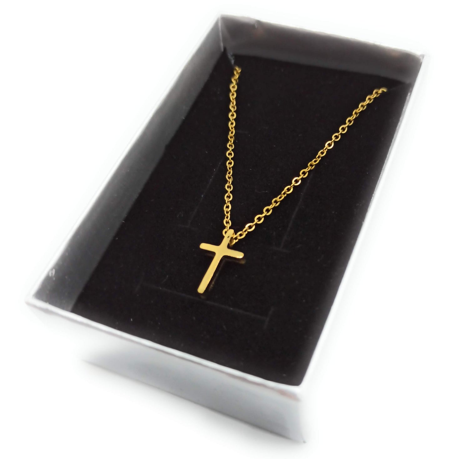 Collar Corto dorado Gargantilla · Cruz Dorado 3D