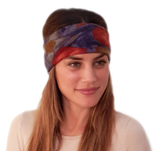 Cinta de Pelo Elástica · Flores Lila Rojo (Otoño-Invierno)