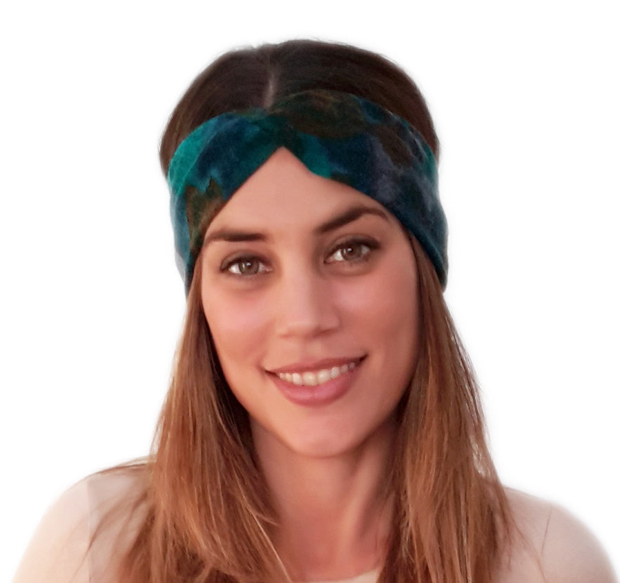 Cinta de Pelo Elástica · Flores Azul Marrón (Otoño-Invierno)