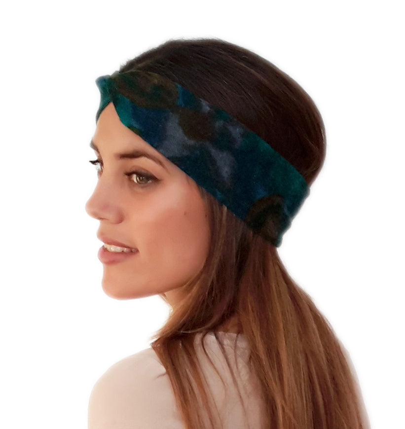 Cinta de Pelo Elástica · Flores Azul Marrón (Otoño-Invierno)