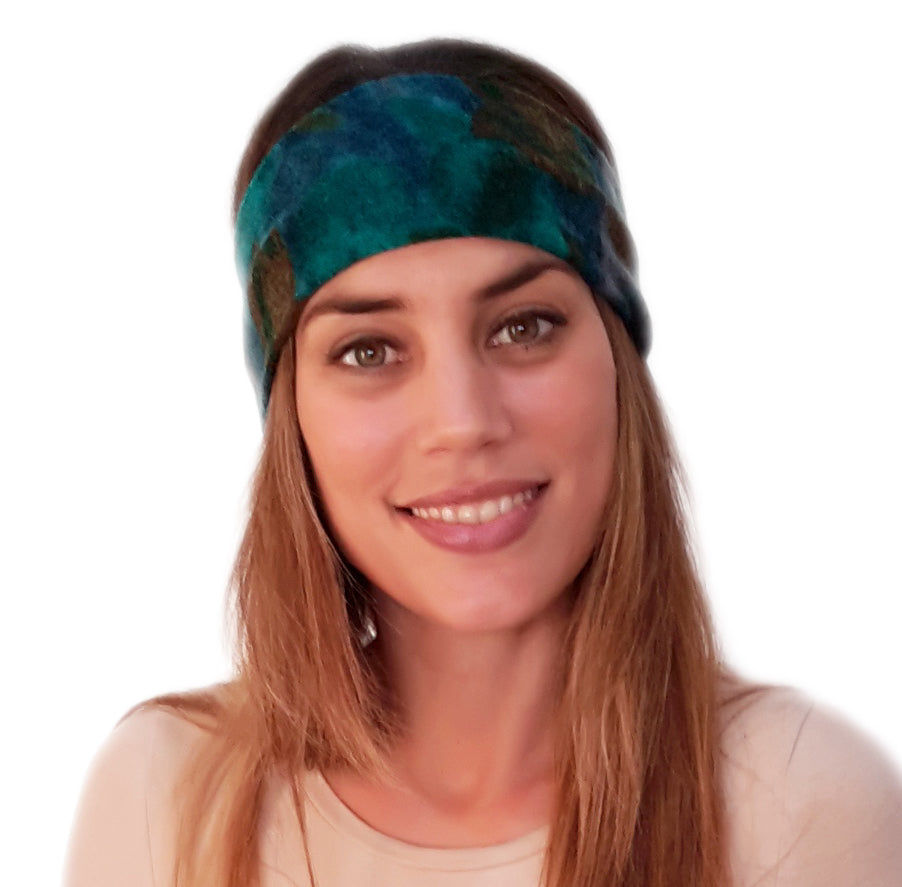 Cinta de Pelo Elástica · Flores Azul Marrón (Otoño-Invierno)