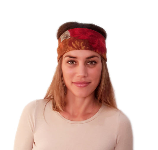 Cinta de Pelo Elástica · Flores Rojo Naranja (Otoño-Invierno)