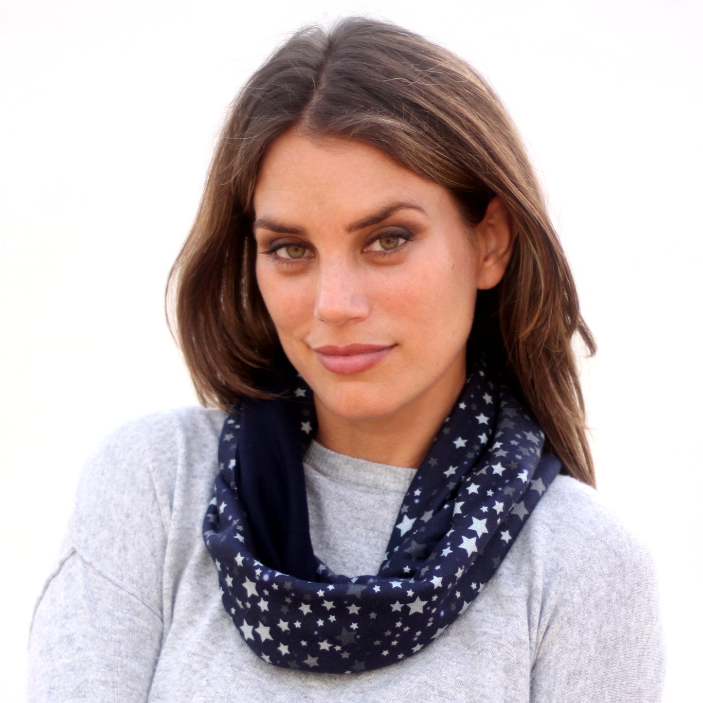 Bufanda Cuello Reversible · Estrellas/Azul