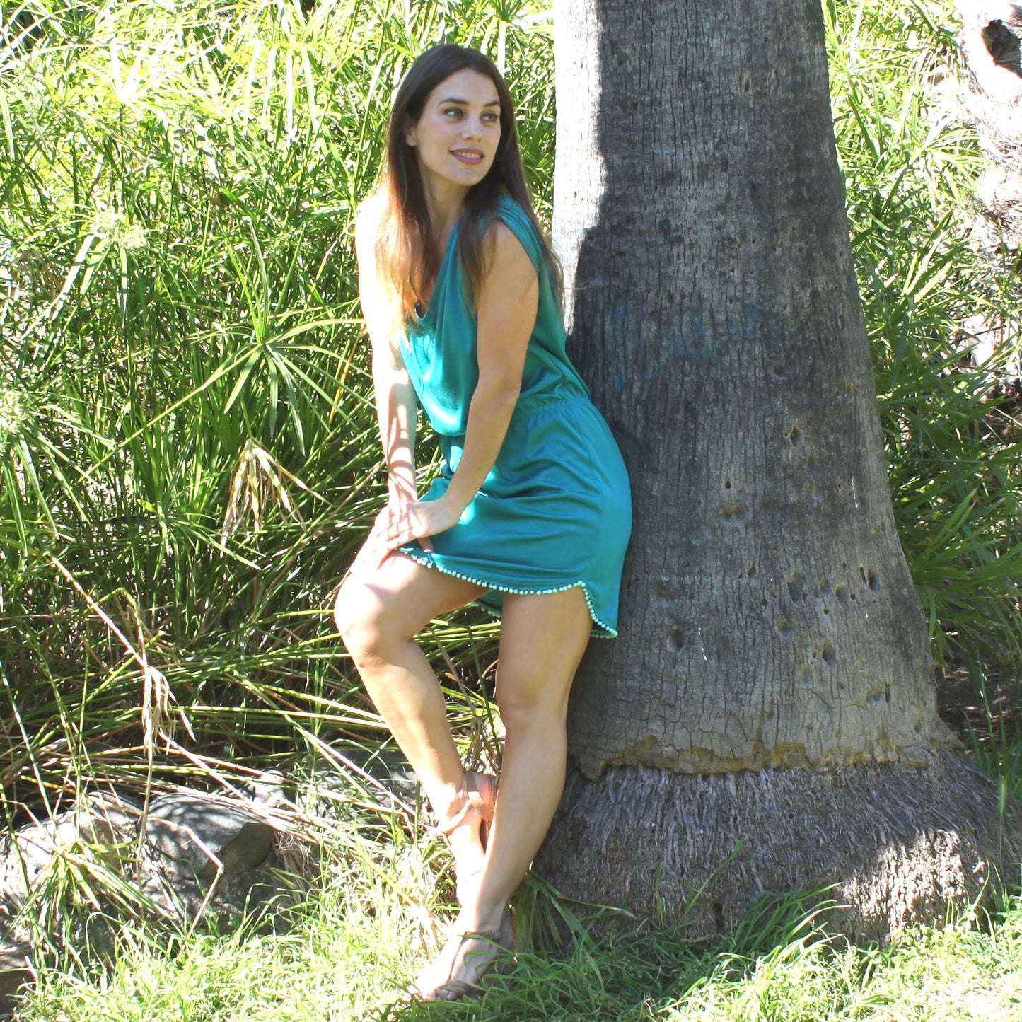 Vestido ceñido · Turquesa Madroños (S/M)