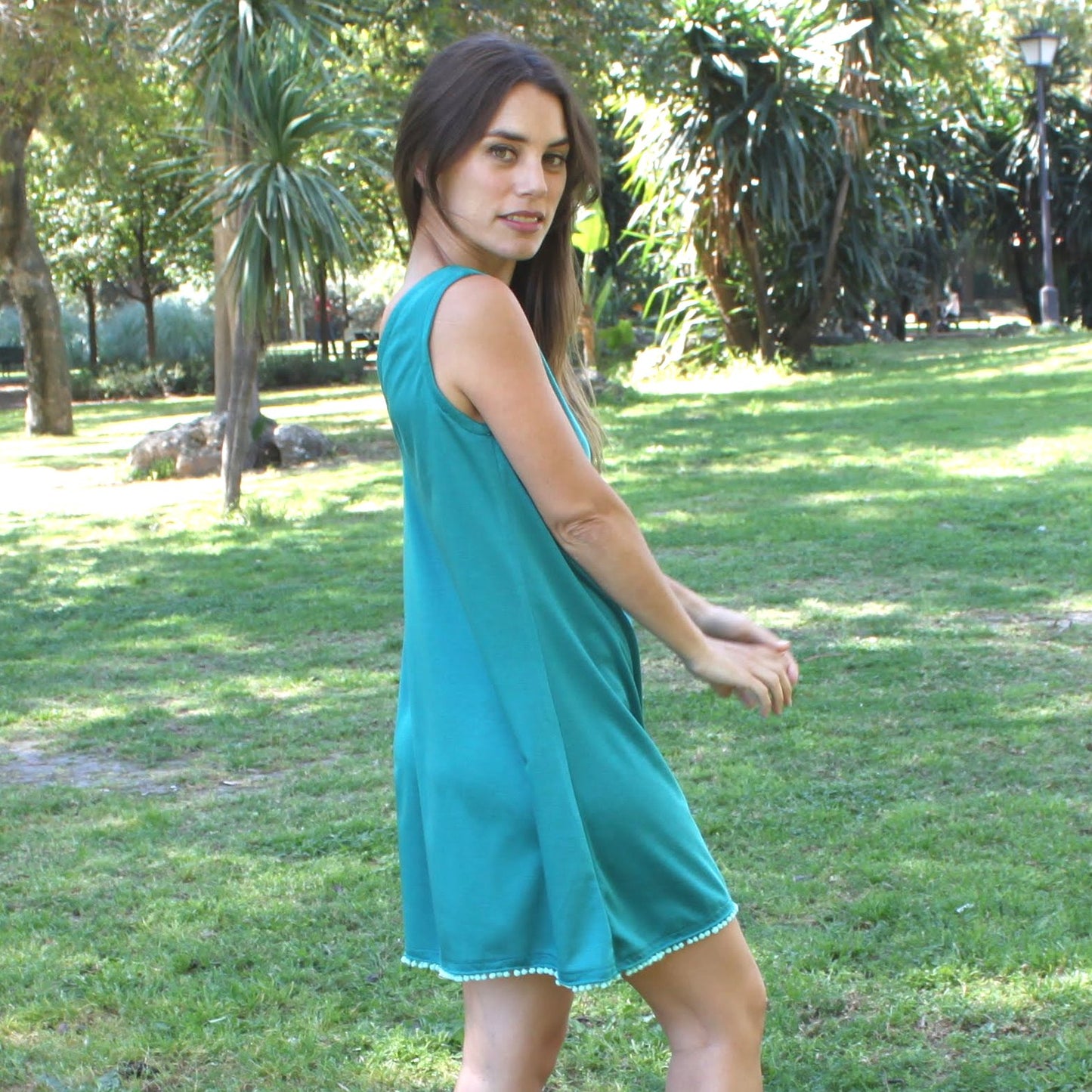 Vestido fluido · Turquesa Madroños (S/M)