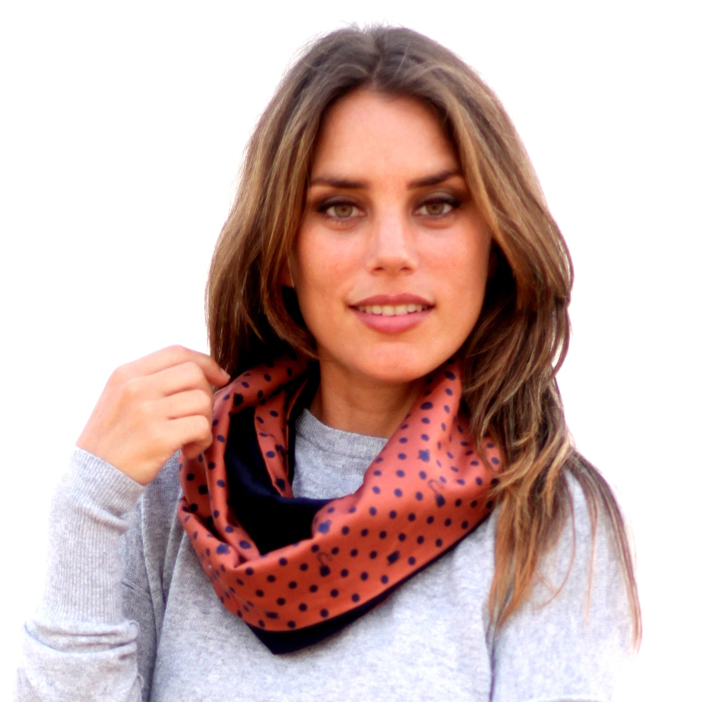Bufanda Cuello · Lunares Teteras/Azul