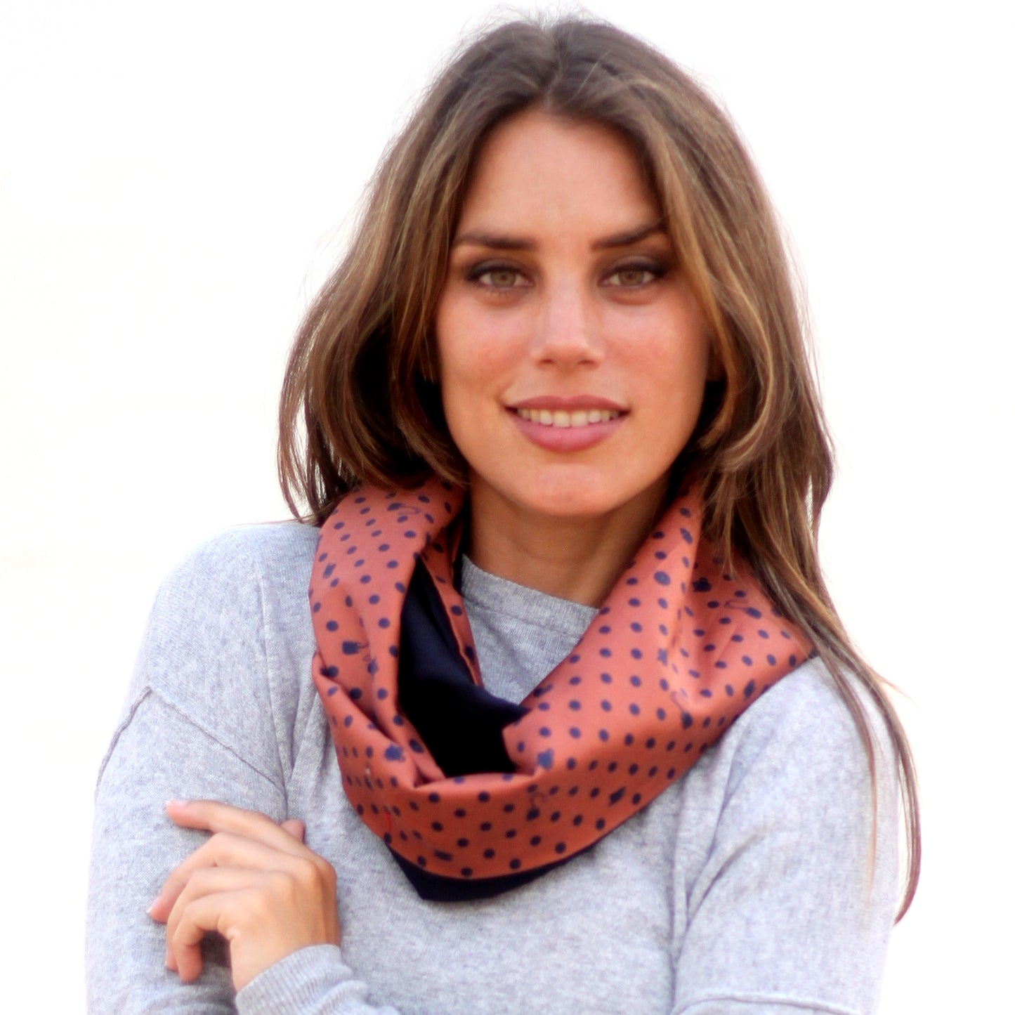 Bufanda Cuello · Lunares Teteras/Azul