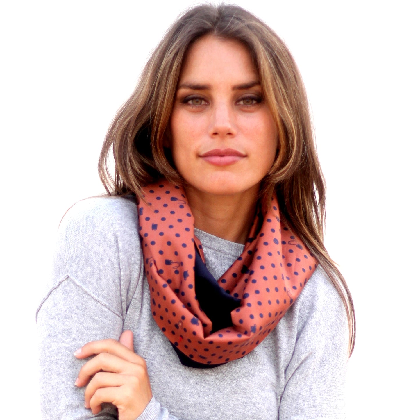 Bufanda Cuello · Lunares Teteras/Azul