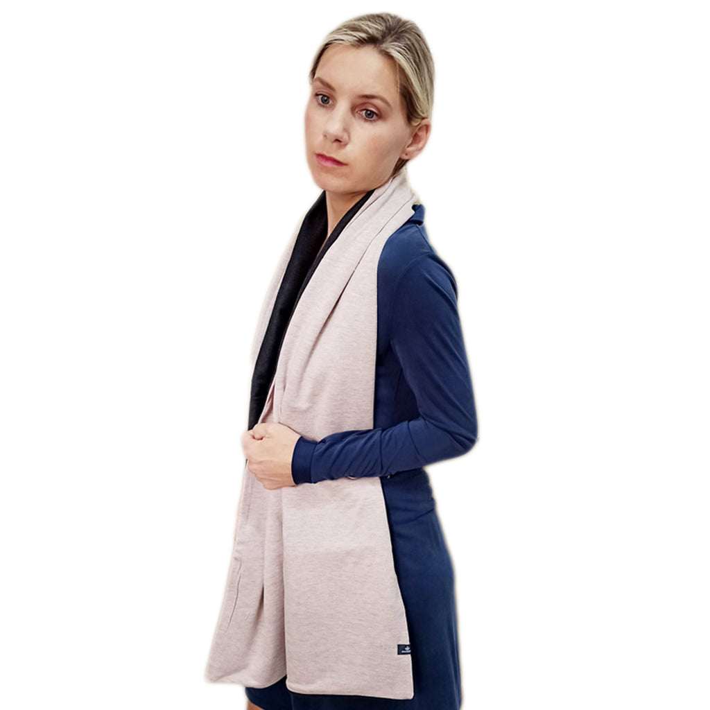 Bufanda Grande Reversible · Rosa Gris
