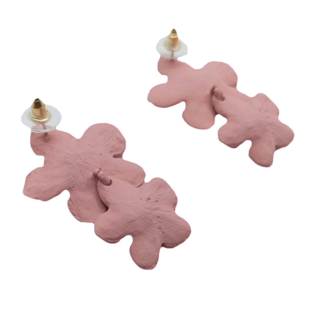Pendientes Largos Doble Flor · Rosa Viejo (última unidad!)