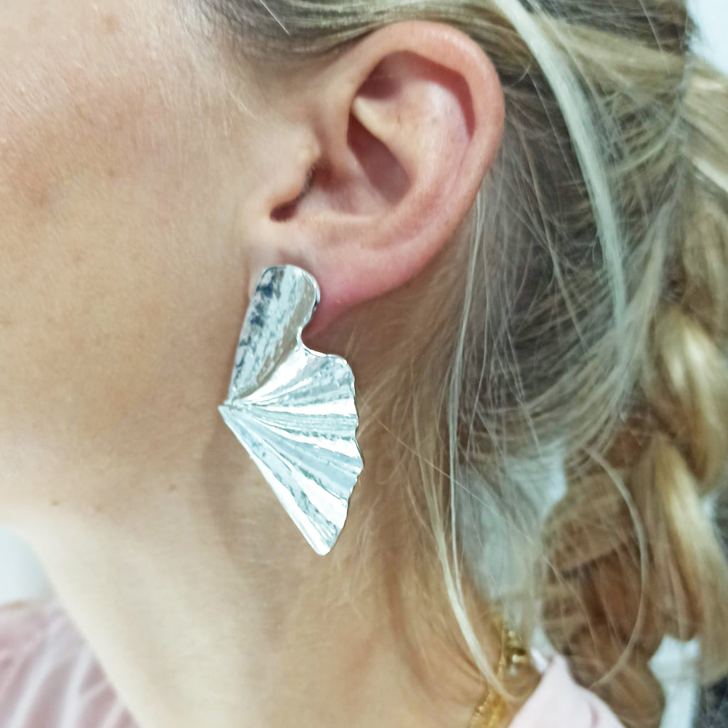 Pendientes Grandes Plateados · XL Hoja Plata (últimas unidades!)