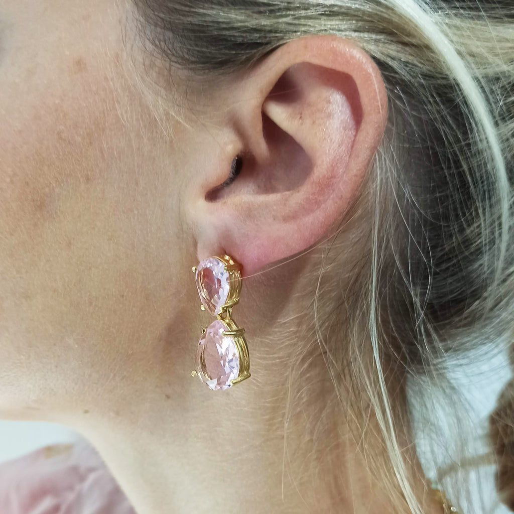 Pendientes Joya 24K · Rosa Claro (última unidad!)