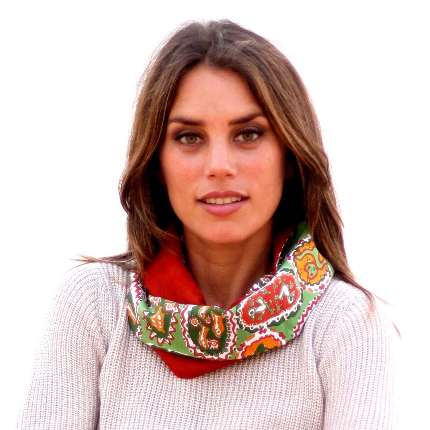 Bufanda Cuello Reversible · Fantasía/Carmín