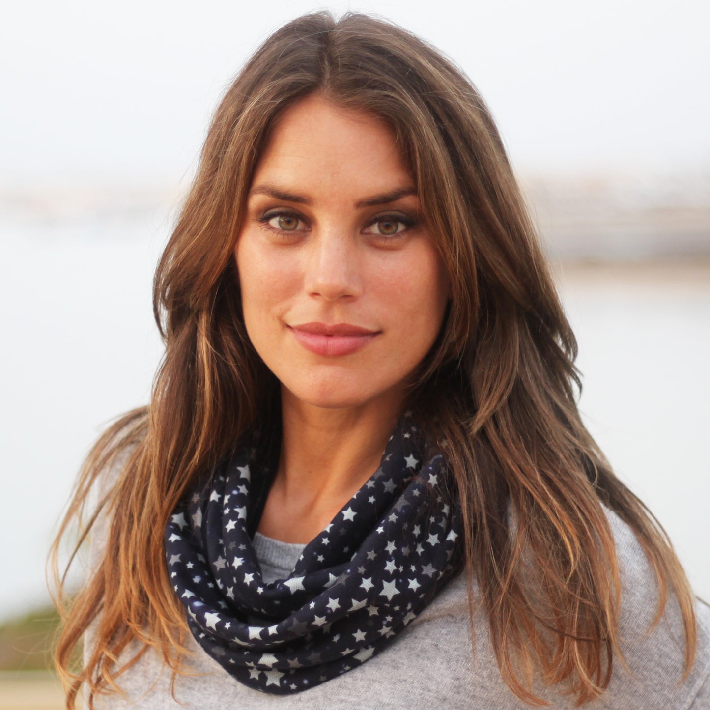 Bufanda Cuello Reversible · Estrellas/Azul